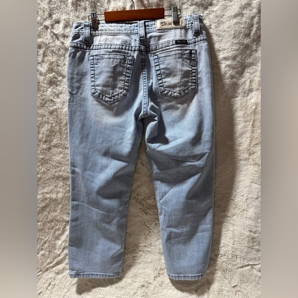 MISS ME BOYFRIEND CAPRI Women’s Distressed Straight Leg  Zipper JEANS SIZE 27 - Picture 3 of 16